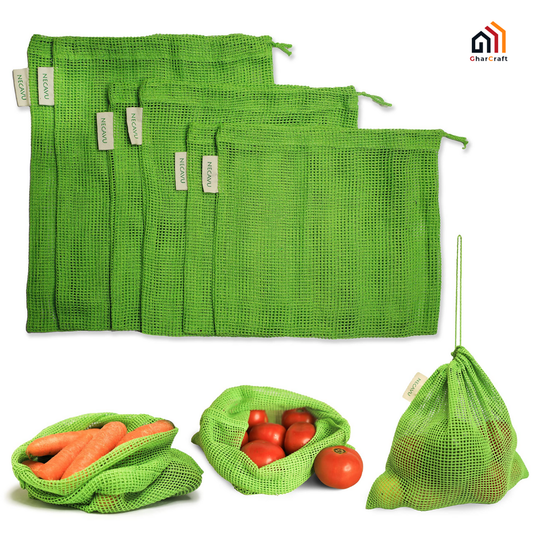 Natural Cotton Vegetables Bags For Fridge Storage