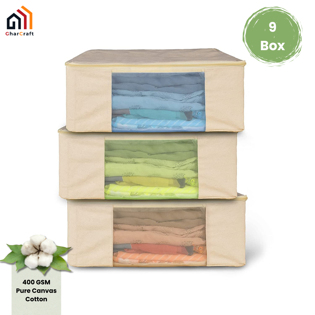 Premium canvas cotton clothes storage bags