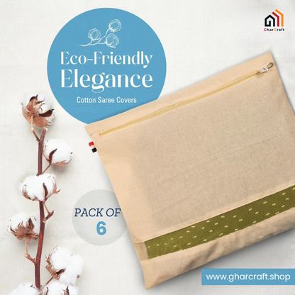 Pure Cotton Saree Cover with Zip & Mesh Window